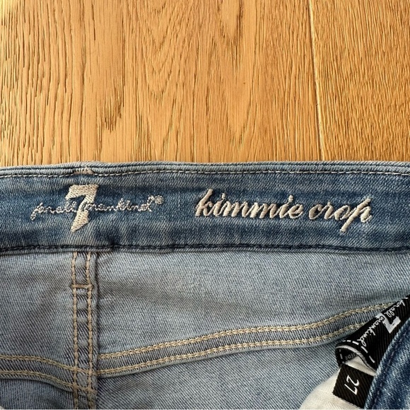 FOR ALL 7 MANKIND KIMMIE CROP SKINNY BLUE  JEANS - 27 - Picture 14 of 16